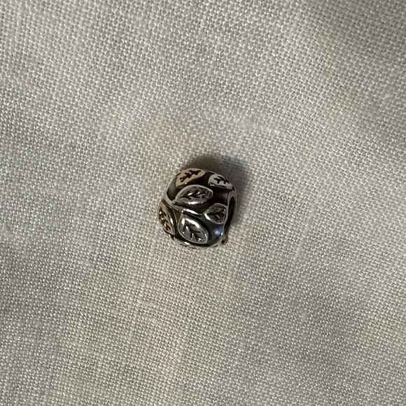 Pandora Fallen Leaves Charm in Silver and 14k Gold - Picture 3 of 3